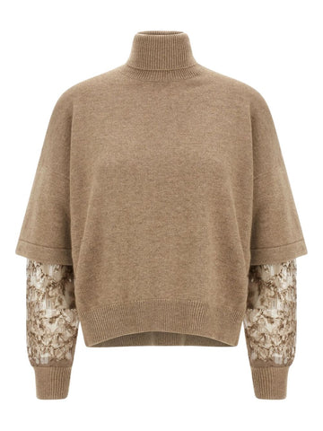Brunello Cucinelli Sequin-embellished high-neck sweater