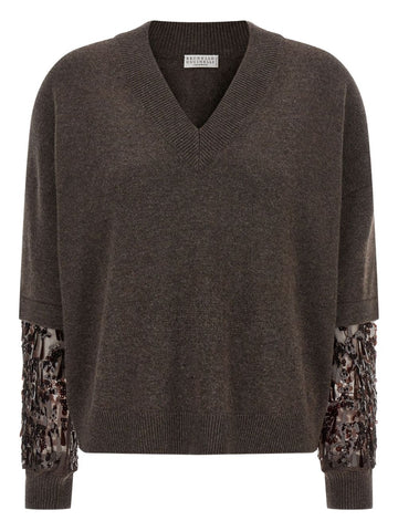 Brunello Cucinelli Sequin-embellished cashmere sweater