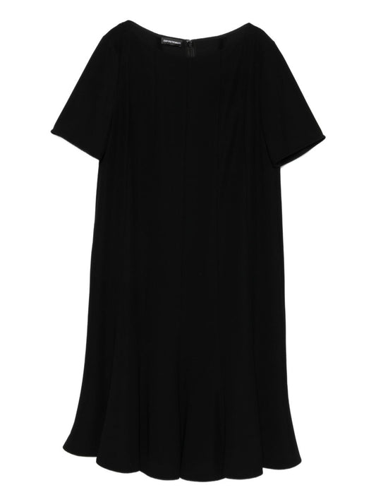 Emporio Armani Pleated dress in techno cady