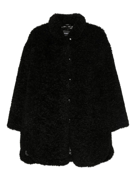 Emporio Armani Oversized coat in bouclé faux fur