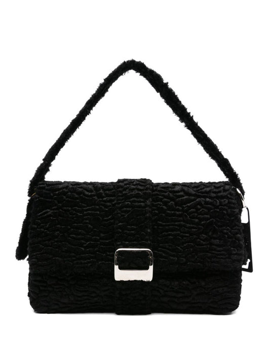 La Milanesa Textured buckle shoulder bag