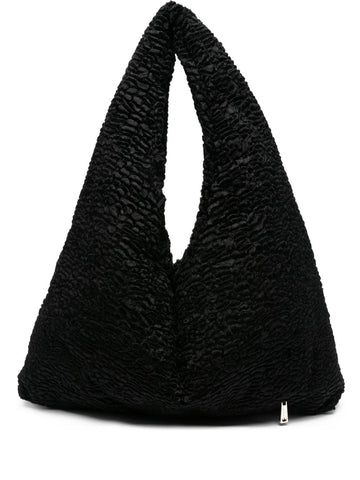 La Milanesa Textured triangular shoulder bag