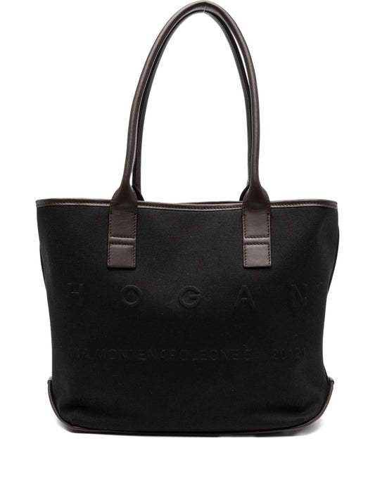 Hogan Pre Script Shopping leather-trimmed tote bag