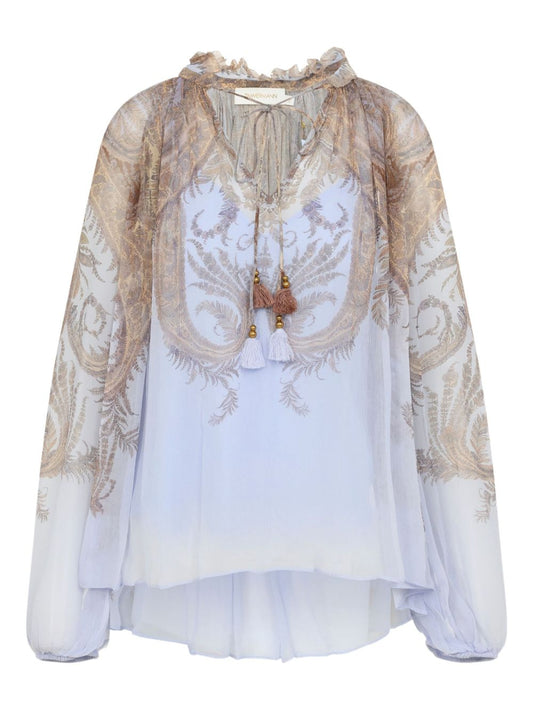 Zimmermann Paisley-print ruffled blouse