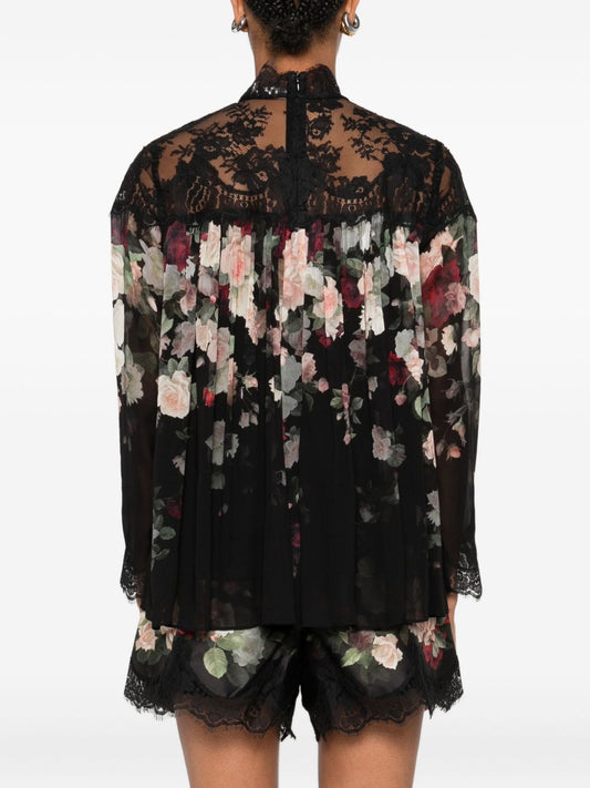 Zimmermann Lace-trimmed floral blouse