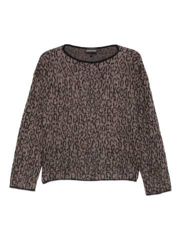 Emporio Armani Leopard-print crew-neck sweater