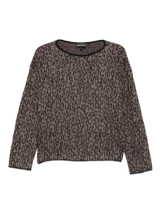 Emporio Armani Leopard-print crew-neck sweater