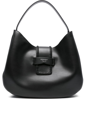 Emporio Armani Braided-detail leather shoulder bag