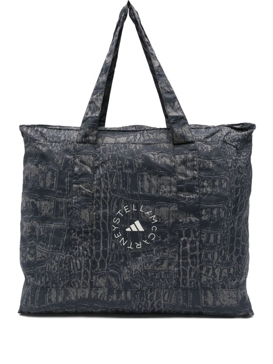 Adidas By Stella McCartney Foldable bag with a slightly shiny crocodile print