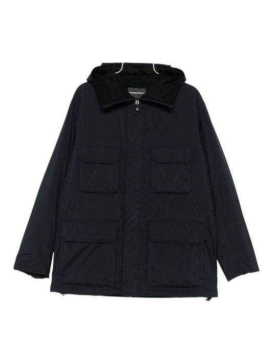 Emporio Armani Hooded multi-pocket coat