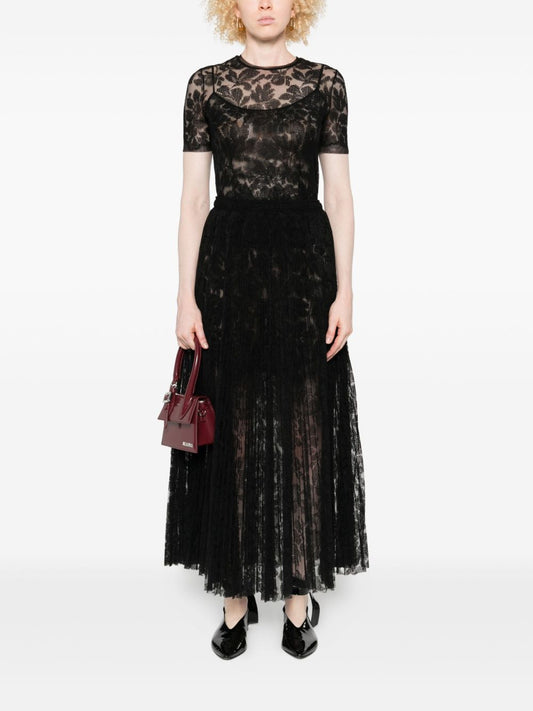 Ermanno Scervino Floral-lace mesh top