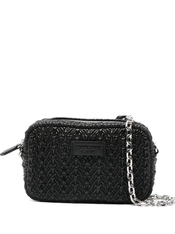 Emporio Armani Embossed camera case with chain shoulder strap