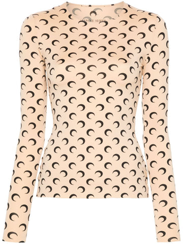 Marine Serre Crescent Moon-print top