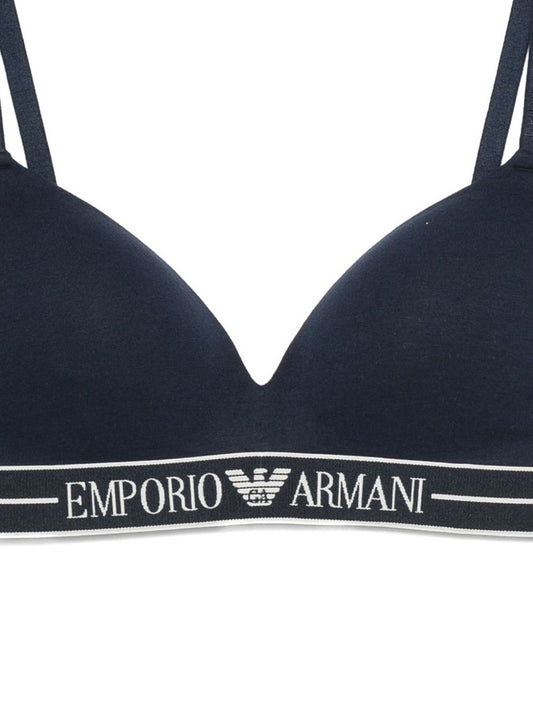 Emporio Armani ASV organic-cotton, padded triangle bra with logo underband