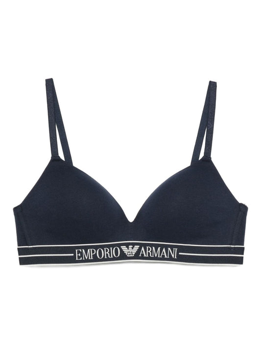Emporio Armani ASV organic-cotton, padded triangle bra with logo underband