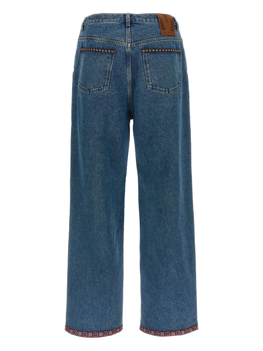 Valentino Floral-insert jeans