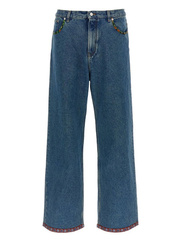 Valentino Floral-insert jeans
