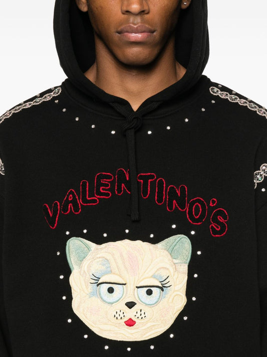 Valentino Cat-embroidered hoodie