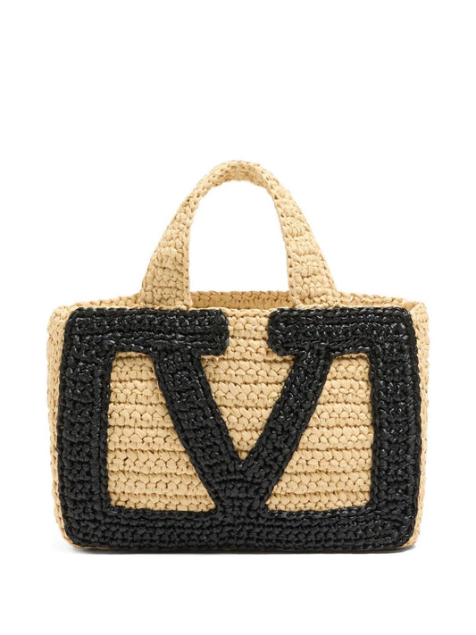 Valentino Garavani Viva Superstar Small Raffia Shopping Bag