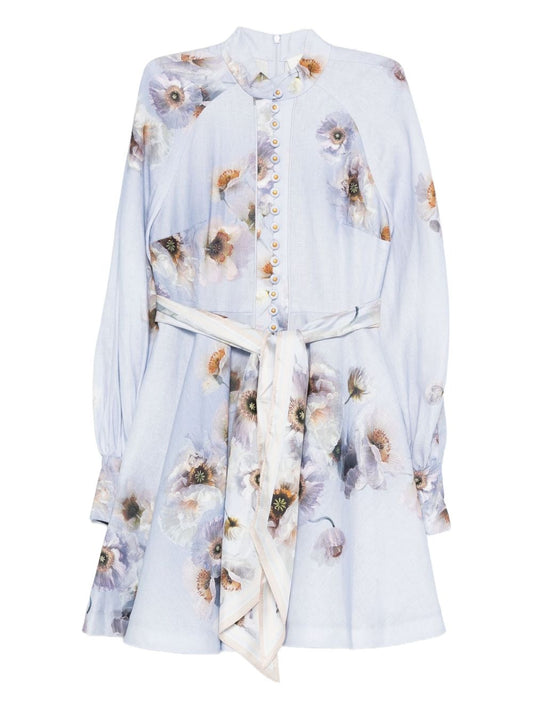 Zimmermann Floral-print linen mini dress