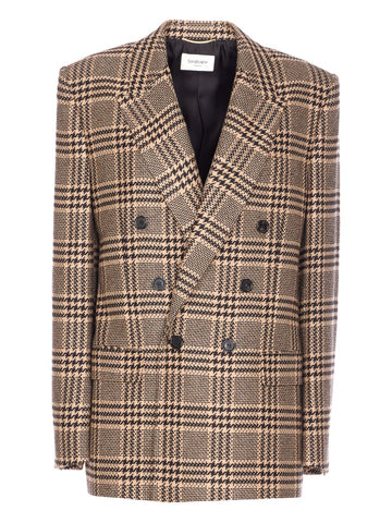 Saint Laurent Double-breasted check blazer