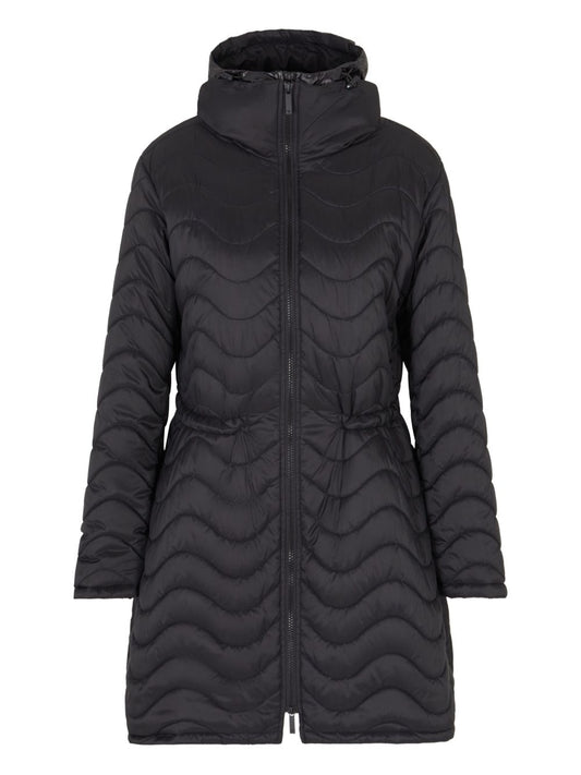 Emporio Armani ASV nylon wave-effect quilted jacket with bib front