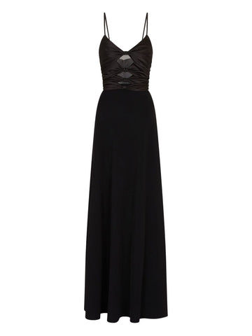 Emporio Armani Cut-out dress in techno cady with jewel detail