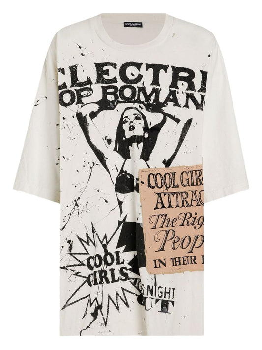 Dolce & Gabbana Oversized jersey T-shirt with print