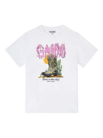 GANNI T-shirts and Polos White