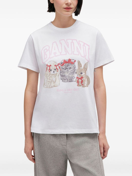 GANNI T-shirts and Polos White