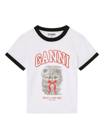 GANNI T-shirts and Polos White