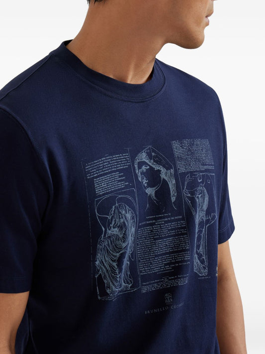 Brunello Cucinelli T-shirts and Polos Blue