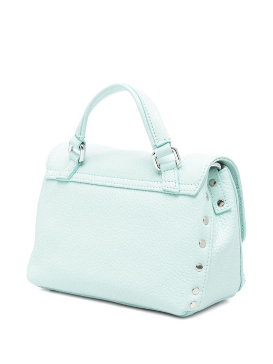 Zanellato Postina® Baby Bag In Hammered Leather Blue Celentano