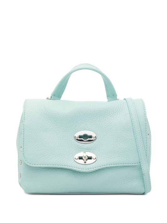 Zanellato Postina® Baby Bag In Hammered Leather Blue Celentano