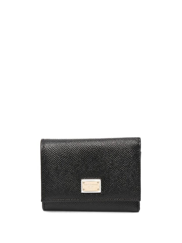 Dolce & Gabbana-Dauphine calfskin leather tri-fold wallet