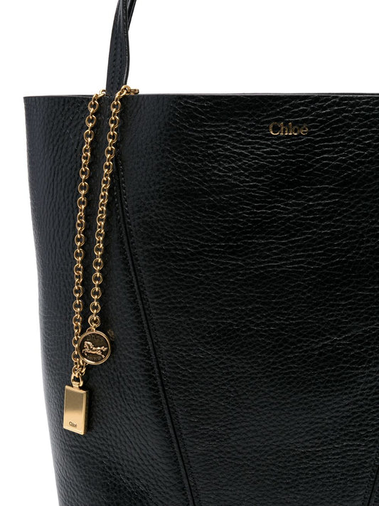 Chloé Spin Tote Bag In Grained Leather