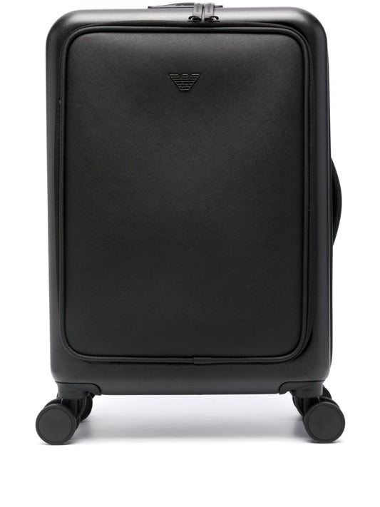 Emporio Armani carry-on suitcase with logo plaque