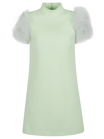 Valentino Feathered wool and silk dress