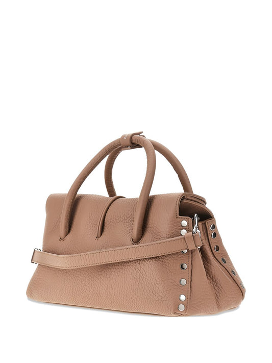 Zanellato Dotta® Small Bag In Hammered Leather Brown Ribolla
