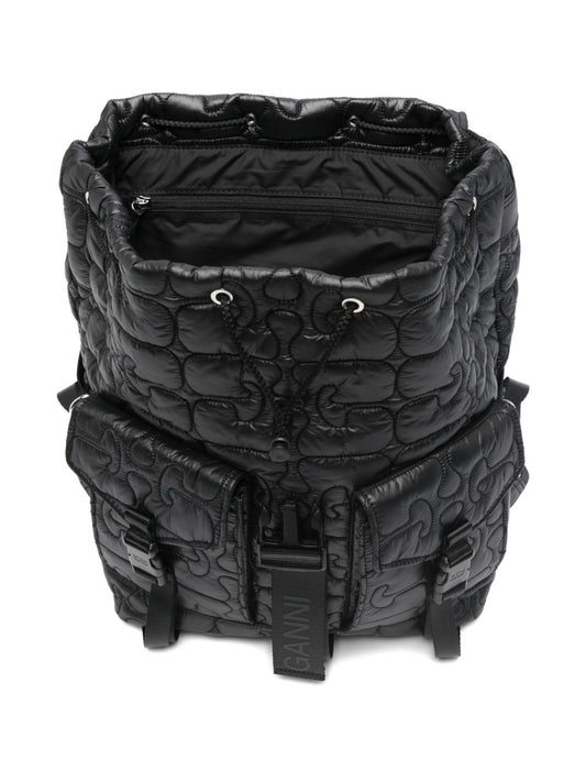 Ganni Quilted Buckle Backpack
