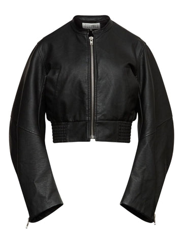 MM6 Maison Margiela Leather effect bomber jacket