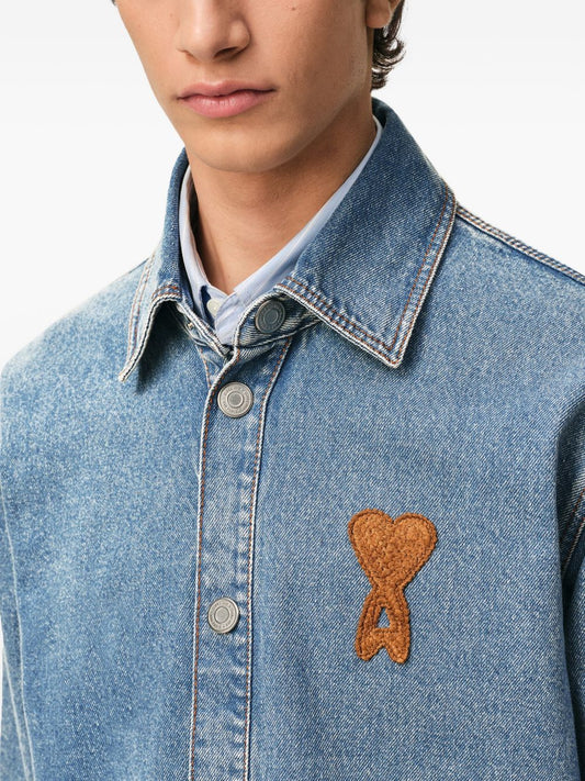 Ami Paris Shirts Clear Blue