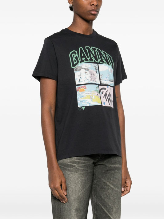 GANNI T-shirts and Polos Black