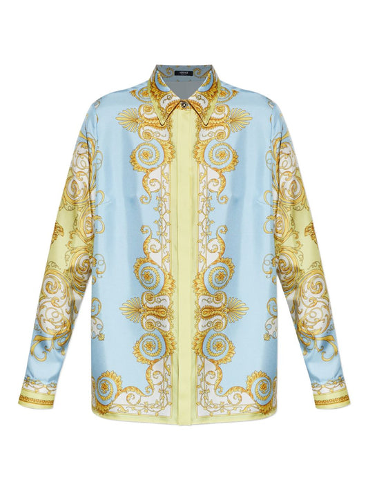 Versace Shirts Clear Blue