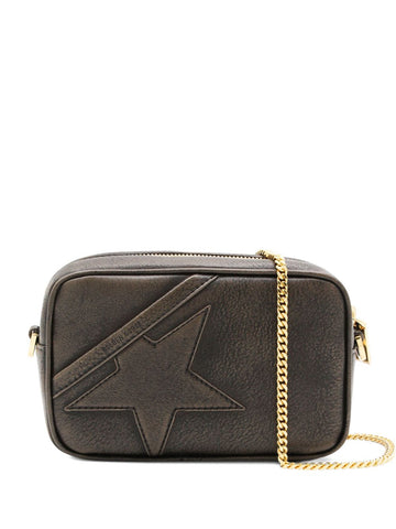 Golden Goose Mini Star Bag In Distressed Dark-Brown Leather With Tone-On-Tone Star