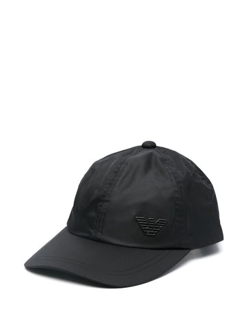 Emporio Armani Asv Nylon Baseball Cap With Eagle Plate
