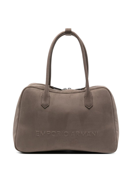 Emporio Armani Eagle Club Capsule Collection Suede-Effect Shoulder Bag