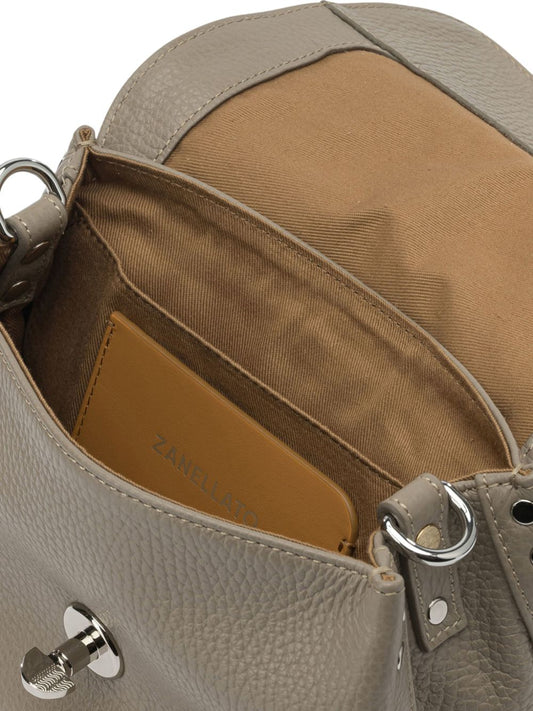 Zanellato Postina® Baby Bag In Hammered Grey Creta Leather