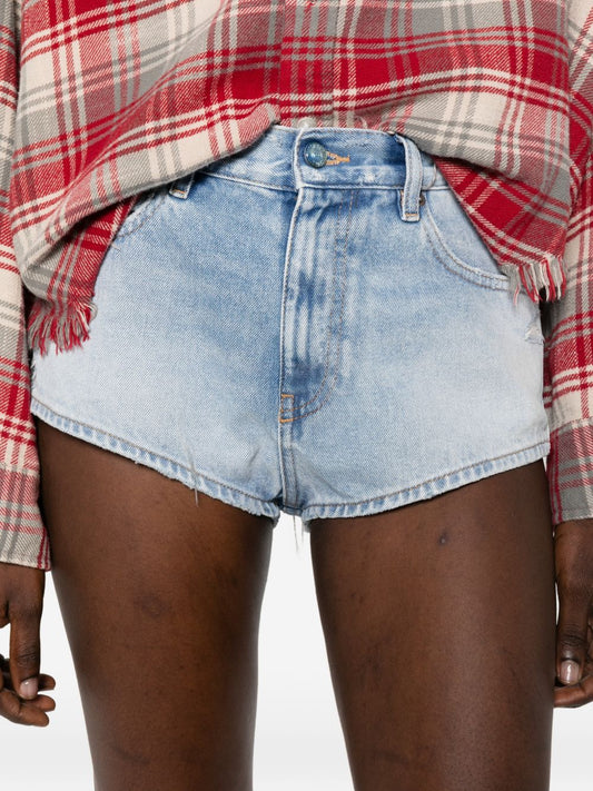 Diesel distressed effect denim cotton shorts