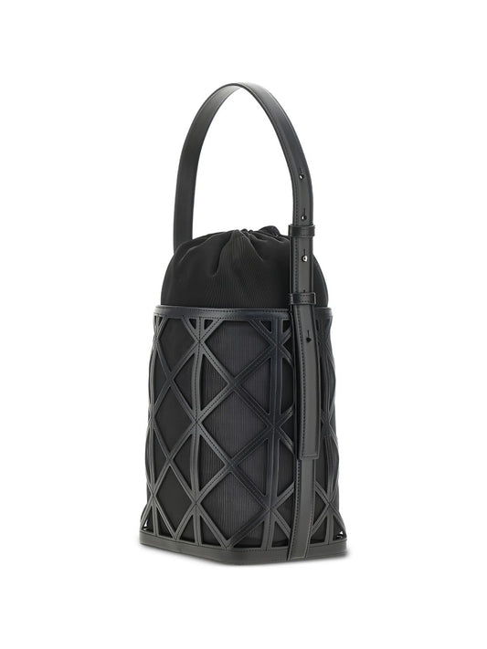 Emporio Armani Exclusive Leather And Mesh Bucket Bag
